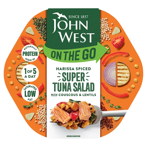 JOHN WEST ON THE GO HARISSA SPICED SUPER TUNA SALAD 220G