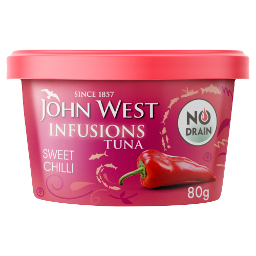 JOHN WEST SWEET CHILLI NO DRAIN TUNA INFUSIONS 80G