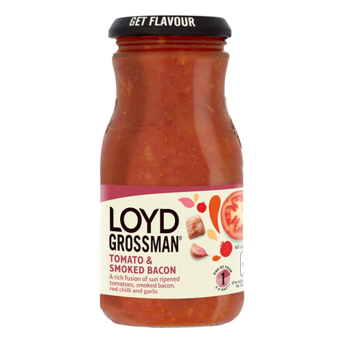 LOYD GROSSMAN TOMATO & SMOKED BACON PASTA SAUCE 350G