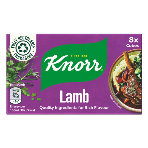 KNORR LAMB STOCK CUBES 8S 80G