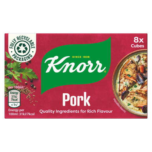 KNORR STOCK CUBES PORK 80G