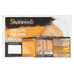 SHARWOOD'S 4 PESHWARI MINI NAANS 260G