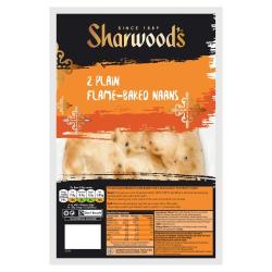 SHARWOOD'S 2 PLAIN FLAME-BAKED NAANS 7X 260G