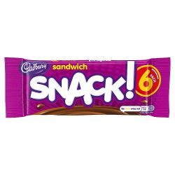 CADBURY SNACK SANDWICH CHOCOLATE BISCUITS 6PK 132G