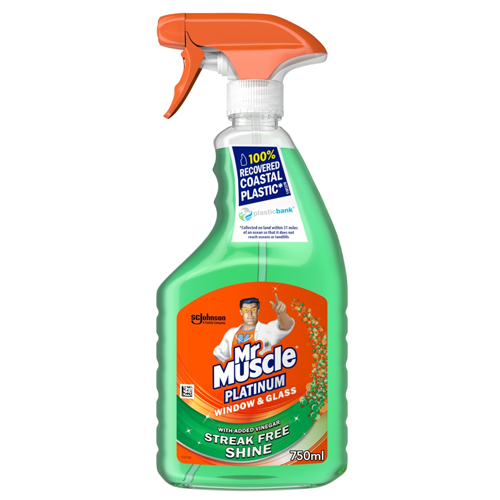MR MUSCLE PLATINUM TRIGGER WINDOW & GLASS 750ML