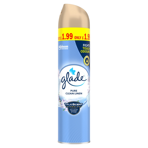 GLADE TRUSCENT AEROSOL CLEAN LINEN PMP £1.99 300ML