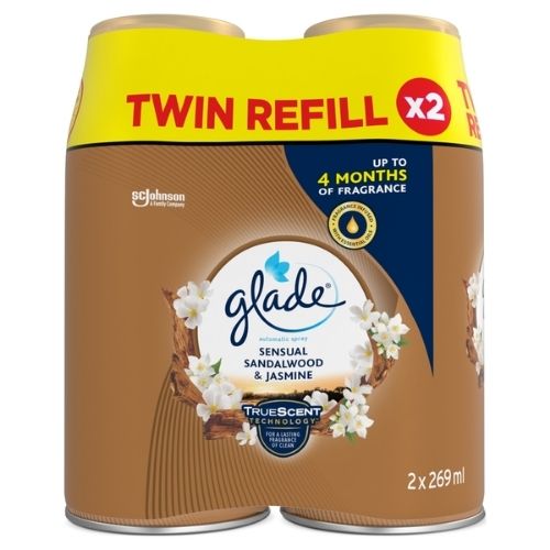 GLADE DOUBLE AUTOSPRAY REFILL SANDALWOOD & JASMIN 2X269ML