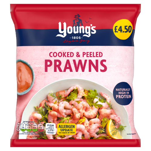 YOUNG'S COOKED & PEELED PRAWNS PMP £4.50 180G
