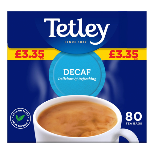 TETLEY DECAF TEA BAGS PMP £3.35 80S