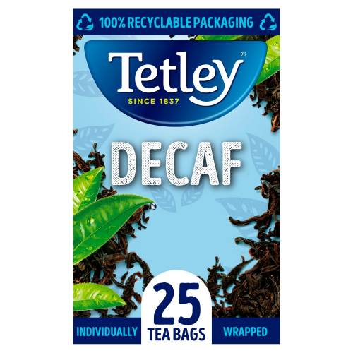 TETLEY DECAF 25 PLANT BASED TEA BAGS 50G