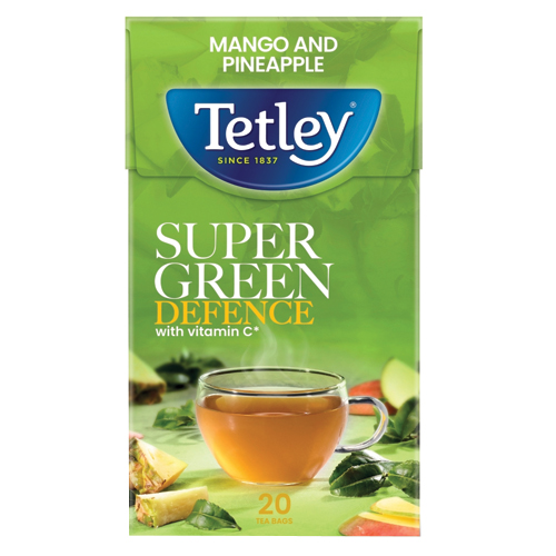 TETLEY GREEN TEA IMMUNE MANGO PINEAPPLE 20S 2G