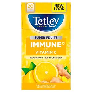 TETLEY SUPER FRUITS LEMON & GINGER 20S