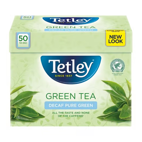 TETLEY GREEN DECAF TEA BAGS 50S 100G