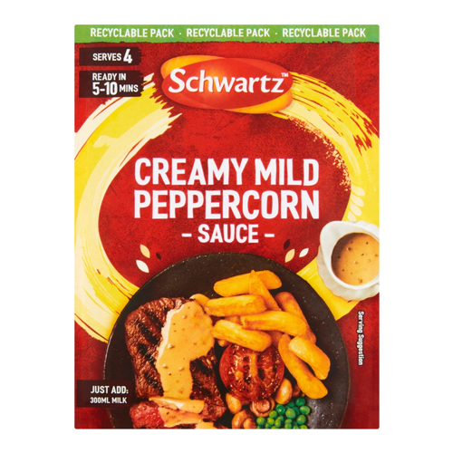 SCHWARTZ CREAMY MILD PEPPERCORN SAUCE MIX 25G