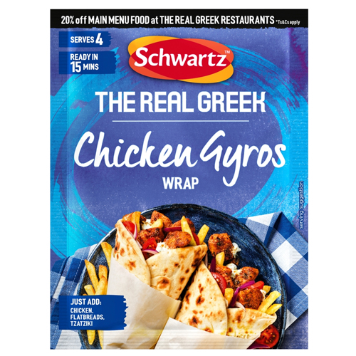 SCHWARTZ THE REAL GREEK CHICKEN GYROS WRAP 20G
