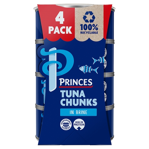 PRINCES TUNA CHUNKS 4PK IN BRINE 145G