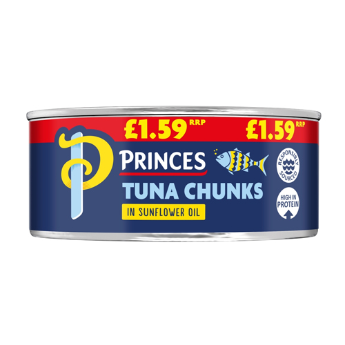 PRINCES TUNA CHUNKS IN SUNFLOWER OIL PMP £1.59 145G