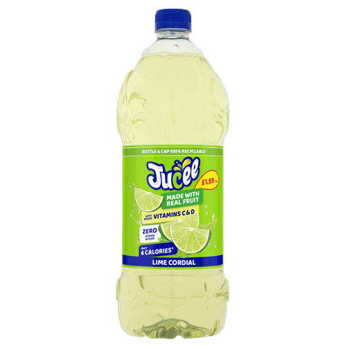 JUCEE LIME CORDIAL NAS PMP £1.59 8X 1.5L