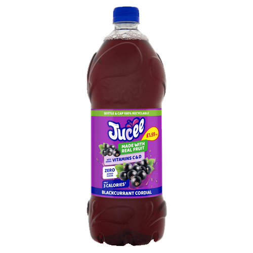 JUCEE BLACK CORDIAL NAS PMP £1.59 8X 1.5L