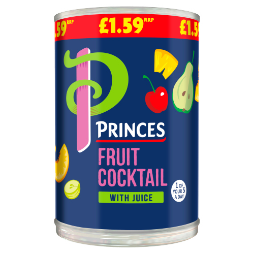 PRINCES FRUIT COCKTAIL WITH JUICE PMP £1.59 410G