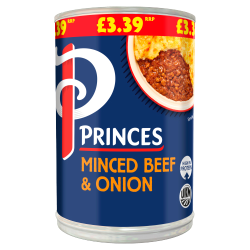 PRINCES MINCED BEEF & ONION PMP £3.39 392G