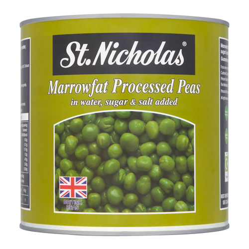 ST. NICHOLAS MARROWFAT PROCESSED PEAS IN WATER, SUGAR & SALT ADDED 2.61KG