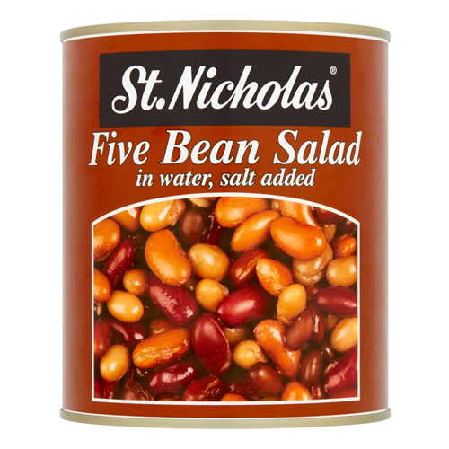 ST. NICHOLAS FIVE BEAN SALAD IN WATER, SALT ADDED 800G