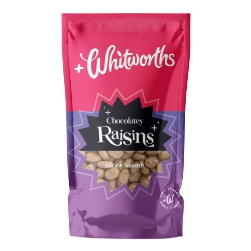 WHITWORTHS CHOCOLATEY RAISINS 115G