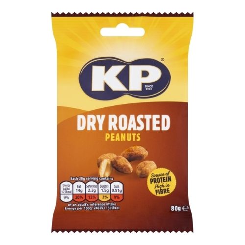 KP DRY ROASTED PEANUTS CLIP STRIPS 80G