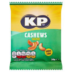 KP NUTS SALTED CASHEWS PUBCARD 30G