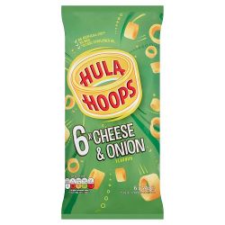 HULA HOOPS CHEESE & ONION CRISPS 6PK 24G