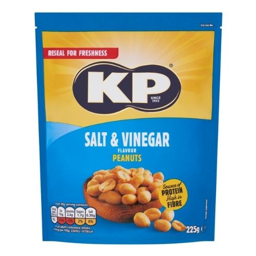 KP SALT & VINEGAR PEANUTS 225G