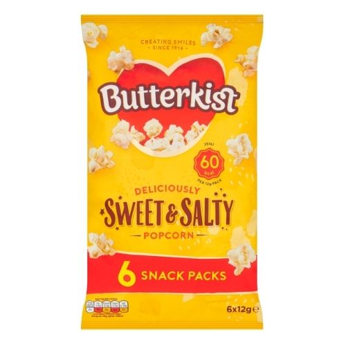 BUTTERKIST SWEET & SALTY POPCORN 6PK 12G