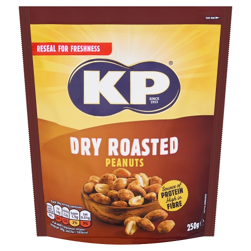 KP DRY ROASTED PEANUTS 12X 250G