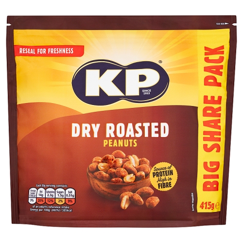 KP NUTS DRY ROASTED PEANUTS 415G