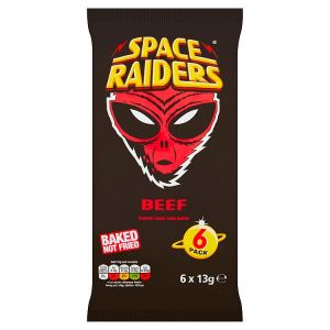 SPACE RAIDERS BEEF CRISPS 6PK 13G