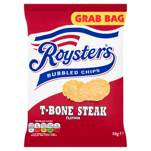 ROYSTERS T-BONE STEAK GRAB BAG CRISPS 50G