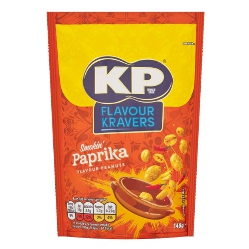 KP FLAVOUR KRAVERS SMOKIN' PAPRIKA PEANUTS 140G