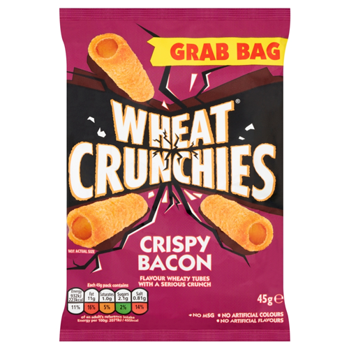 WHEAT CRUNCHIES BACON GRAB BAG CRISPS 45G