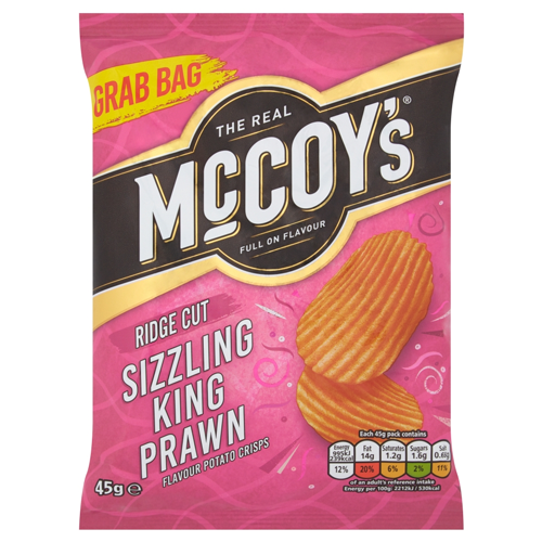 MCCOY'S SIZZLING KING PRAWN GRAB BAG CRISPS 45G