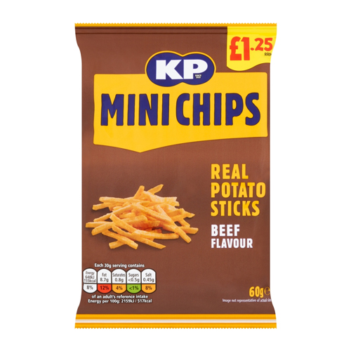 KP MINICHIPS BEEF PMP £1.25 60G