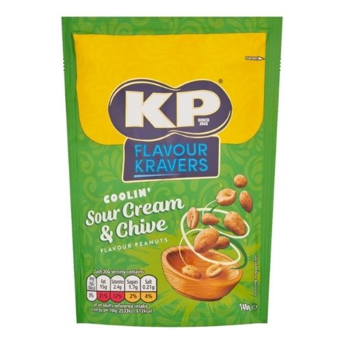 KP FLAVOUR KRAVERS SOUR CREAM & CHIVE PEANUTS 140G