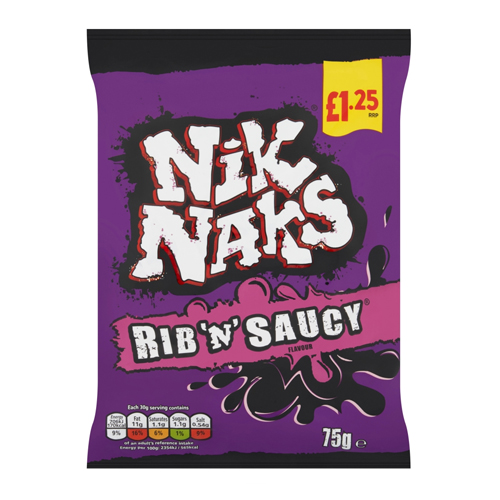 NIK NAKS RIB N SAUCY PMP £1.25 75G