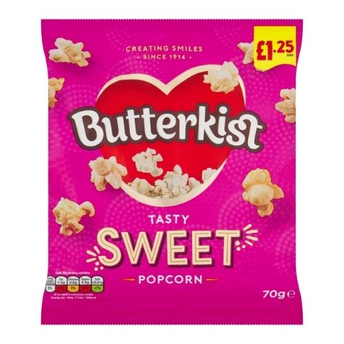 BUTTERKIST SWEET POPCORN PMP £1.25 70G