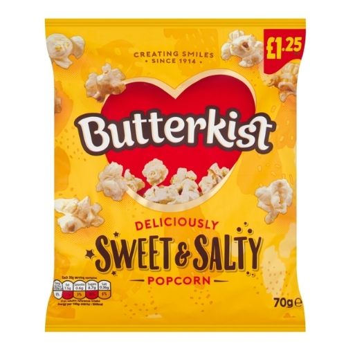 BUTTERKIST SWEET & SALTY POPCORN PMP £1.25 70G