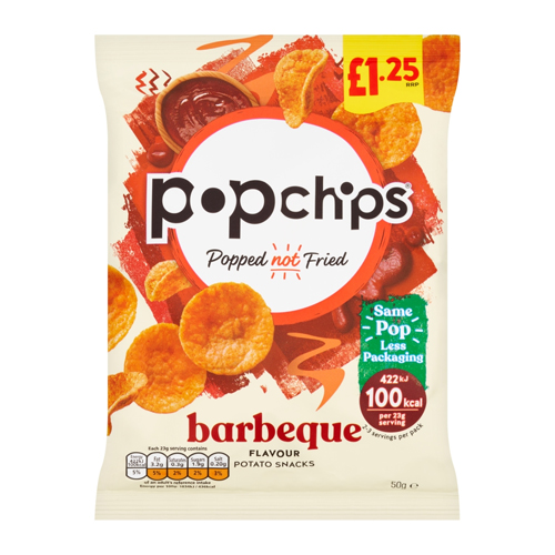 POPCHIPS BBQ PMP £1.25 50G