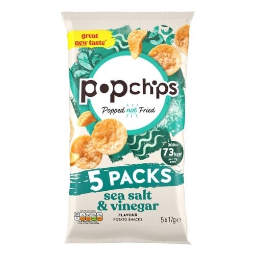 POPCHIPS SEA SALT & VINEGAR CRISPS 5PK 17G