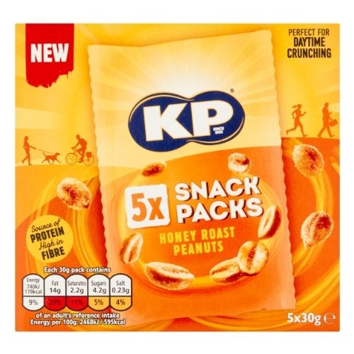KP HONEY ROAST PEANUTS 5PK 30G