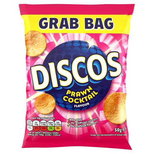 DISCOS PRAWN COCKTAIL GRAB BAG CRISPS 50G