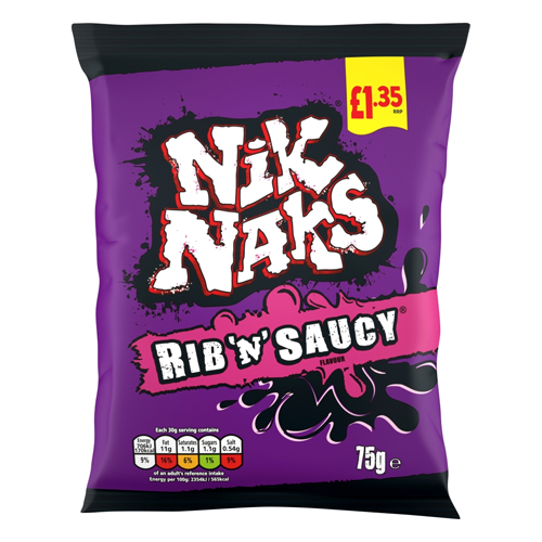 NIK NAKS RIB N SAUCY PMP £1.35 75G